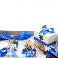 Set tava pentru taiere mot la baieti, model cu bebe Print, albastru electric, 6 piese, 35x20 cm, REC1967/141