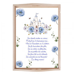 Set tava pentru taiere mot la baieti, model cu Castel, bleu, 6 piese, 35x20 cm, REC1967/182