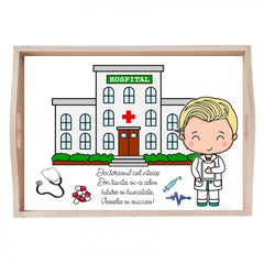 Set tava pentru taiere mot la baieti, model cu doctor, verde, 6 piese, 35x20 cm, REC1967/175