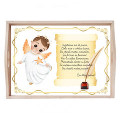 Set tava pentru taiere mot la baieti, model cu ingeras, bleu, 6 piese, 35x20 cm, REC1967/172