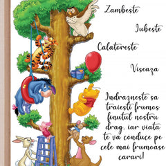 Set tava pentru taiere mot la baieti, model cu Winnie The Pooh, bleumarin, 6 piese, 35x20 cm, REC1967/184