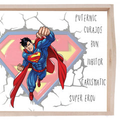 Set tava pentru taiere mot la baieti, model Superman, albastru electric, 6 piese, 35x20 cm, REC1967/157