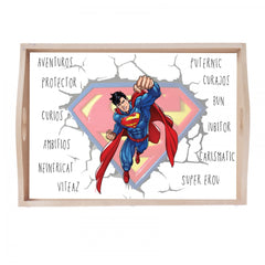 Set tava pentru taiere mot la baieti, model Superman, albastru electric, 6 piese, 35x20 cm, REC1967/157