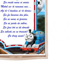 Set tava pentru taiere mot la baieti, model Thomas, albastru electric, 6 piese, 35x20 cm, Recostore, REC1967/168