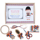 Set tava pentru taiere mot la baieti, model traditional cu taranus, 6 piese, 35x20 cm, Recostore, REC1967/108