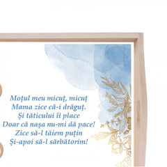 Set tava pentru taiere mot la baieti, model ursulet, bleu, 6 piese, 35x20 cm, REC1967/148