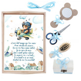 Set tava pentru taiere mot la baieti, model ursuletul aviator, bleu, 6 piese, 35x20 cm, REC1967/164