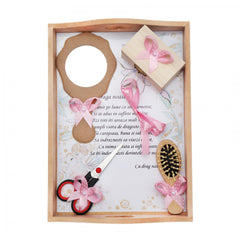 Set tava pentru taiere mot/turta fete, model cu Zana, 6 piese, roz, 35x20 cm, Recostore, REC1967/95