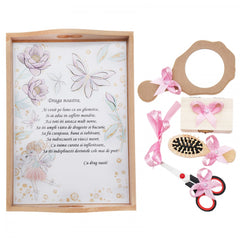 Set tava pentru taiere mot/turta fete, model cu Zana, 6 piese, roz, 35x20 cm, Recostore, REC1967/95