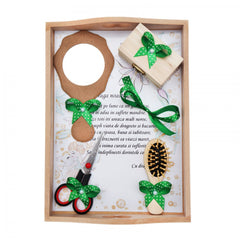 Set tava pentru taiere mot/turta fete, model cu Zana, 6 piese, verde, 35x20 cm, Recostore, REC1967/93