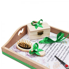 Set tava pentru taiere mot/turta fete, model cu Zana, 6 piese, verde, 35x20 cm, Recostore, REC1967/93