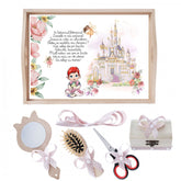 Set tava pentru taiere mot/turta la fete, model Castel, roz pudrat, 6 piese, 35x20 cm, REC1967/189