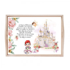 Set tava pentru taiere mot/turta la fete, model Castel, roz pudrat, 6 piese, 35x20 cm, REC1967/189