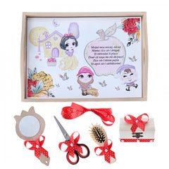 Set tava pentru taiere mot/turta, model Alba ca zapada, rosie, 6 piese, 35x20 cm, Recostore, REC1967/110