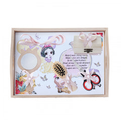 Set tava pentru taiere mot/turta, model Alba ca zapada, roz pudrat, 6 piese, 35x20 cm, Recostore, REC1967/111