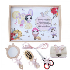 Set tava pentru taiere mot/turta, model Alba ca zapada, roz pudrat, 6 piese, 35x20 cm, Recostore, REC1967/111