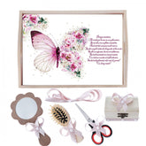 Set tava pentru taiere mot/turta, model cu fluture, roz pudrat, 6 piese, 35x20 cm, REC1967/126