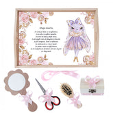 Set tava pentru taiere mot/turta, model cu Iepuras, roz, 6 piese, 35x20 cm, Recostore, REC1967/116