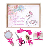 Set tava pentru taiere mot/turta, model cu Lebada, ciclame, 6 piese, 35x20 cm, Recostore, REC1967/114