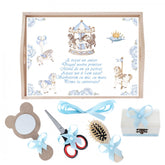 Set tavita pentru taiere mot baieti, carusel, 6 piese, bleu, 35x20 cm, Recostore, REC1967/66