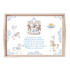 Set tavita pentru taiere mot baieti, carusel, 6 piese, bleu, 35x20 cm, Recostore, REC1967/66