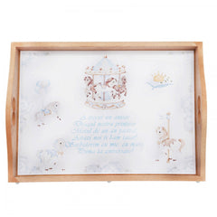 Set tavita pentru taiere mot baieti, carusel, 6 piese, turcoaz, 35x20 cm, Recostore, REC1967/65