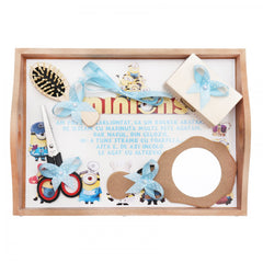 Set tavita pentru taiere mot baieti, Minions cu meserii, 6 piese, bleu, 35x20 cm, Recostore, REC1967/62
