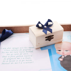 Set tavita pentru taiere mot baieti, model Baby Boss, 6 piese, bleumarin, 35x20 cm, Recostore, REC1967/5