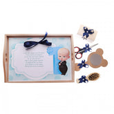 Set tavita pentru taiere mot baieti, model Baby Boss, 6 piese, bleumarin, 35x20 cm, Recostore, REC1967/5