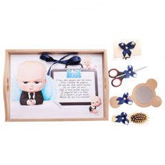 Set tavita pentru taiere mot baieti, model Baby Boss, 6 piese, bleumarin, 35x20 cm, Recostore, REC1967/5