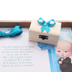 Set tavita pentru taiere mot baieti, model Baby Boss, 6 piese, turcoaz, 35x20 cm, Recostore, REC1967/4
