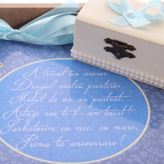 Set tavita pentru taiere mot baieti, model bebe print,6 piese, bleu, 35x20 cm, Recostore, REC1967/10