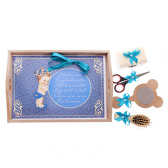 Set tavita pentru taiere mot baieti, model bebe print,6 piese,turcoaz, 35x20 cm, Recostore, REC1967/11