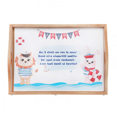 Set tavita pentru taiere mot baieti, model marinar, 6 piese, albastru electric, 35x20 cm, Recostore, REC1967/51