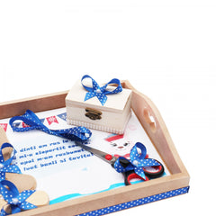 Set tavita pentru taiere mot baieti, model marinar, 6 piese, albastru electric, 35x20 cm, Recostore, REC1967/51