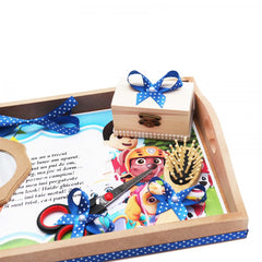 Set tavita pentru taiere mot baieti, model Paw Patrol, 6 piese, albastru electric, 35x20 cm, Recostore, REC1967/48