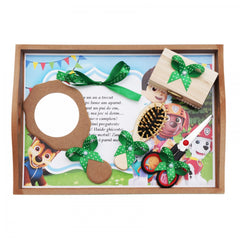 Set tavita pentru taiere mot baieti, model Paw Patrol, 6 piese, verde, 35x20 cm, Recostore, REC1967/46