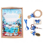 Set tavita pentru taiere mot baieti, Strumfi, 6 piese, albastru electric, 35x20 cm, Recostore, REC1967/69