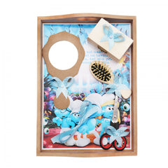Set tavita pentru taiere mot baieti, Strumfi, 6 piese, bleu, 35x20 cm, Recostore, REC1967/67