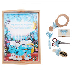 Set tavita pentru taiere mot baieti, Strumfi, 6 piese, bleu, 35x20 cm, Recostore, REC1967/67
