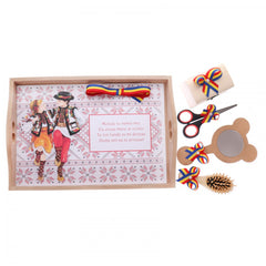 Set tavita pentru taiere mot-turta de fete, model traditional, 6 piese, 35x20 cm, Recostore, REC1967/2