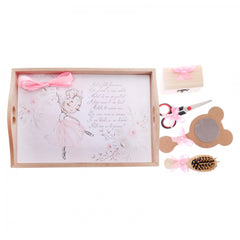 Set tavita pentru taiere mot-turta fete, balerina, 6 piese, roz, 35x20 cm, Recostore, REC1967/34