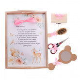Set tavita pentru taiere mot-turta fete, caprioara Bambi, 6 piese, roz, 35x20 cm, Recostore, REC1967/33