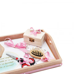 Set tavita pentru taiere mot/turta fete, model bufnite, vulpita si cerb, 6 piese, roz, 35x20 cm, Recostore, REC1967/73