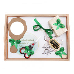 Set tavita pentru taiere mot/turta fete, model bufnite, vulpita si cerb, 6 piese, verde, 35x20 cm, Recostore, REC1967/71