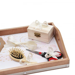 Set tavita pentru taiere mot/turta fete, model cu lebada 6 piese, ivoire, 35x20 cm, Recostore, REC1967/77