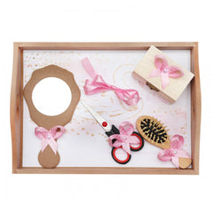 Set tavita pentru taiere mot/turta fete, model cu lebada 6 piese, roz, 35x20 cm, Recostore, REC1967/76