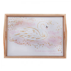 Set tavita pentru taiere mot/turta fete, model cu lebada 6 piese, roz pudrat, 35x20 cm, Recostore, REC1967/75