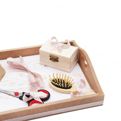 Set tavita pentru taiere mot/turta fete, model cu lebada 6 piese, roz pudrat, 35x20 cm, Recostore, REC1967/75