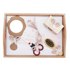 Set tavita pentru taiere mot/turta fete, model cu lebada 6 piese, roz pudrat, 35x20 cm, Recostore, REC1967/75